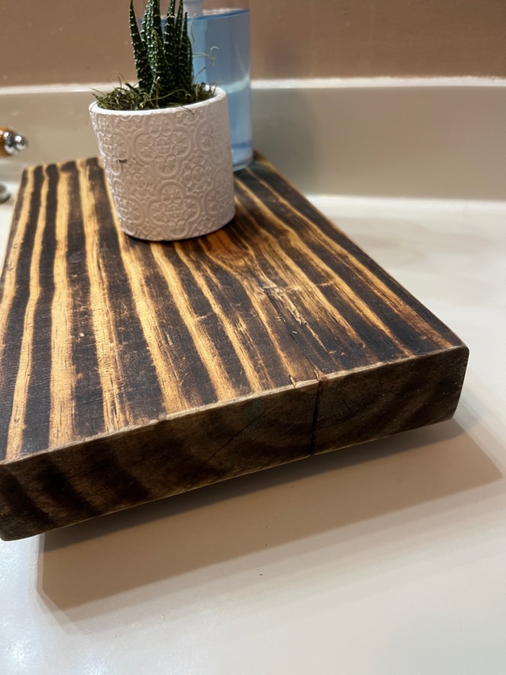 Wood Stand Pedestal Tray Bathroom Decor Soap Holder Vanity Tray Decorative Riser - Picture 4 of 9